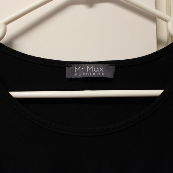 Mr. Max Fashions Black Long Sleeve Top With Knotted Front 3X - Picture 3 of 5